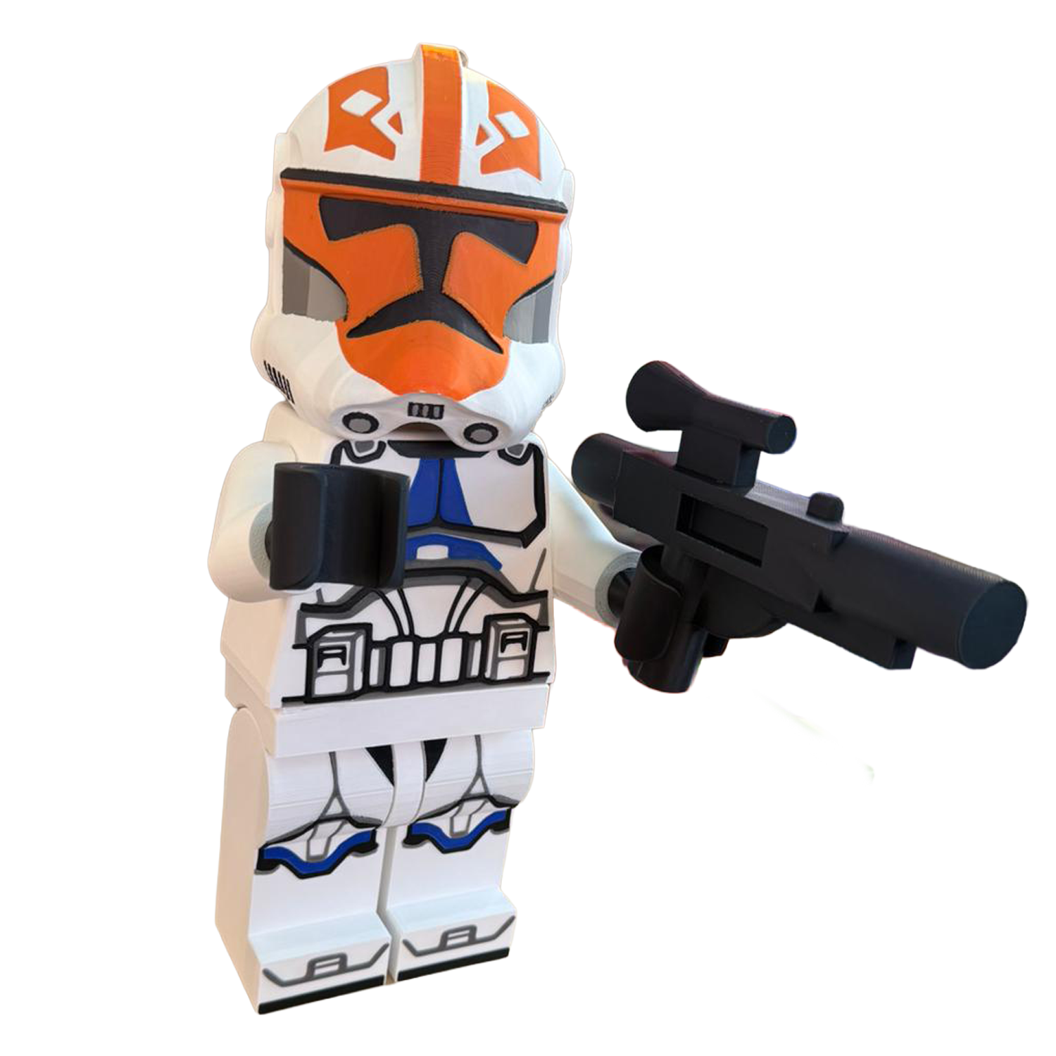 34cm Personalized Orange Clone Trooper Inspired Brick Figure
